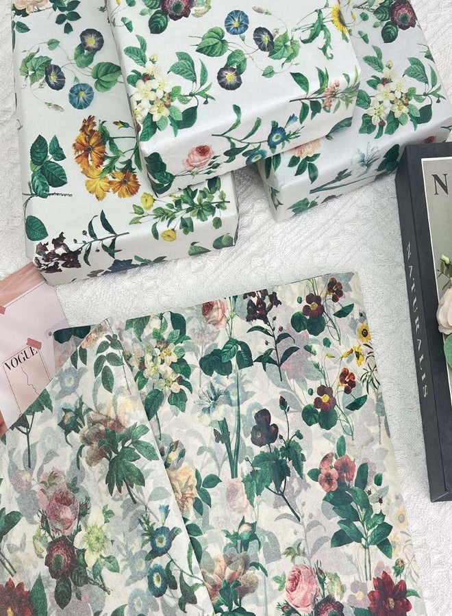 MUNILAIL 100 Sheets Floral Tissue Paper 14 x 20 Inches Vintage Wildflower Tissue Paper for Gift Bags Bulk Wrapping Paper Gift Paper Tissue for Birthday Gift Packing Crafts - Image 5